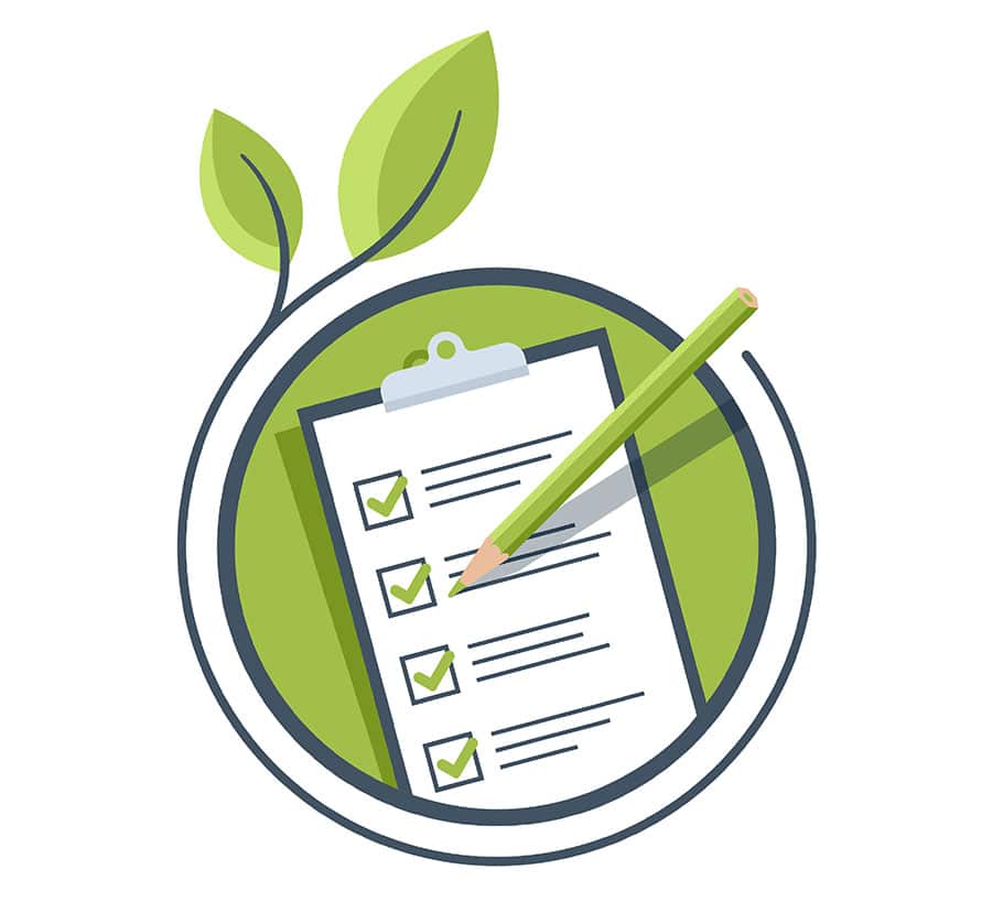 Ladestation Förderung wird durch Checkliste mit grünen Haken symbolisiert