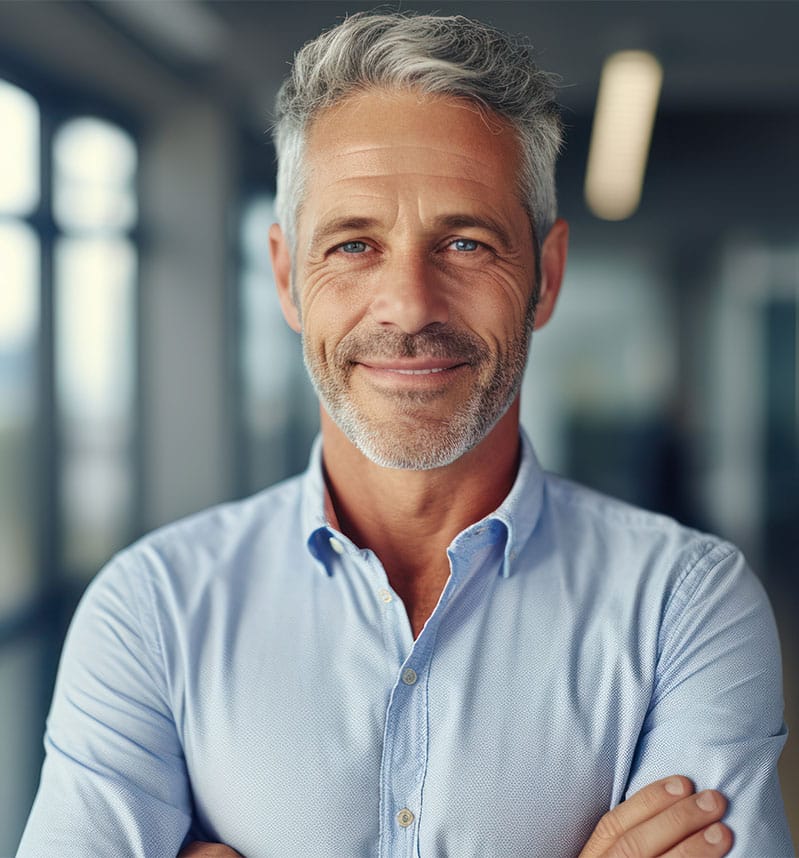 lade-express-ihr-experte-für-elektromobilität Lächelnder Mann im Hemd symbolisiert Lade Express Experten für Elektromobilität